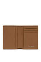 Cassandre Shadow Saint Laurent Credit Card Wallet In Grained Leather